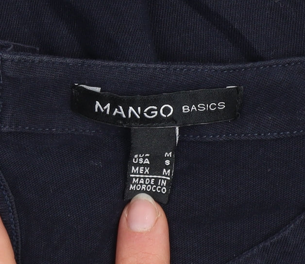 Womens UK Size S Mango Blue Basic Blouse