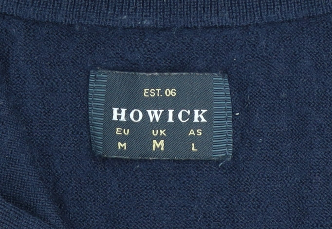 Howick Men’s Blue Merino Wool Half Zip Jumper M