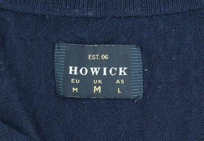 Howick Men’s Blue Merino Wool Half Zip Jumper M