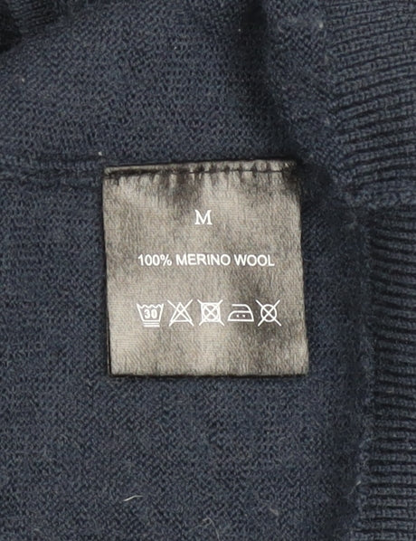 Howick Men’s Blue Merino Wool Half Zip Jumper M