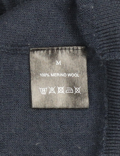 Howick Men’s Blue Merino Wool Half Zip Jumper M