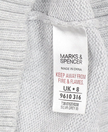 Womens UK Size 8 Marks and Spencer Grey Pullover Jumper