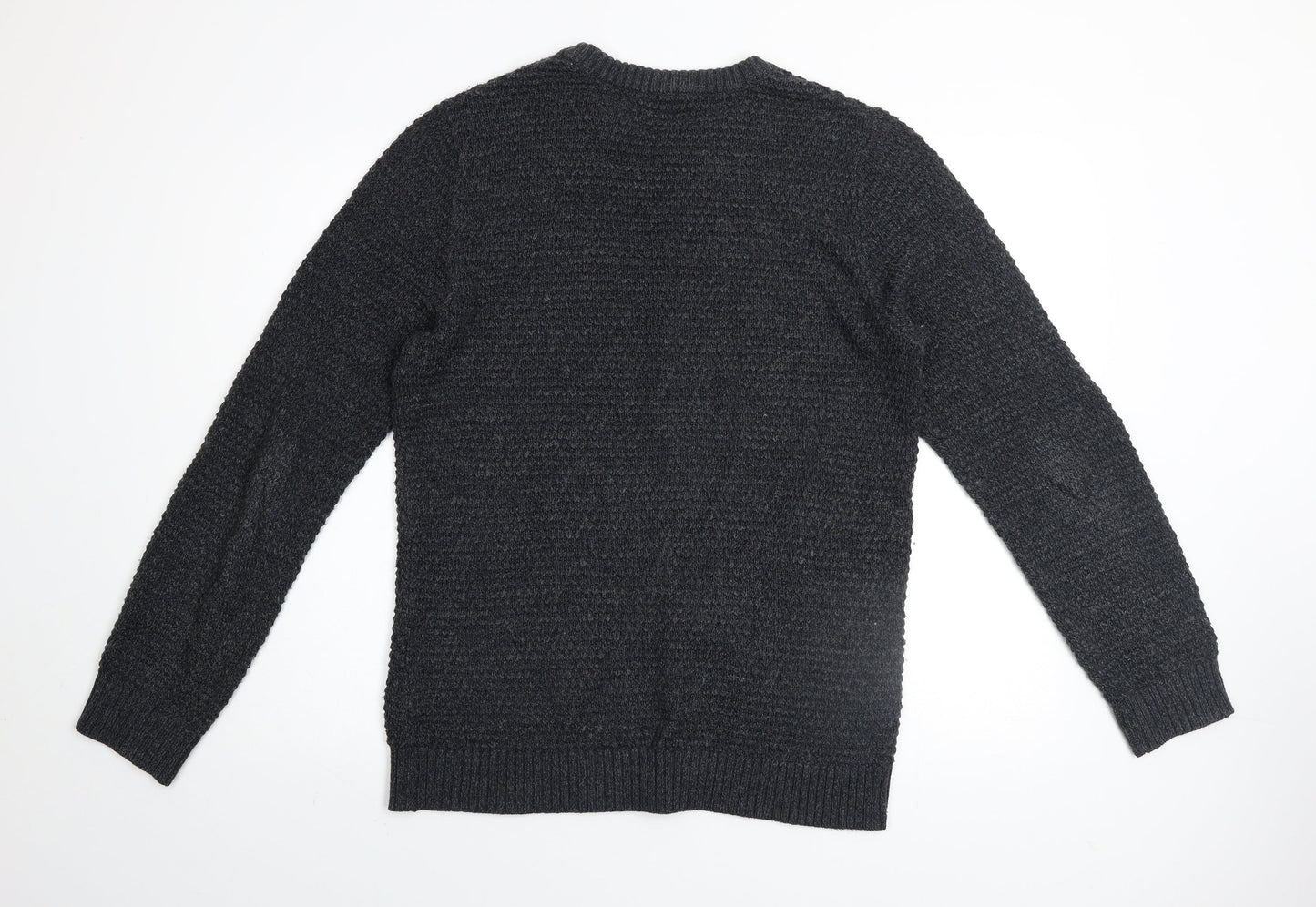 Jack & Jones Men's Grey Knit Crew Neck Pullover Jumper Size M