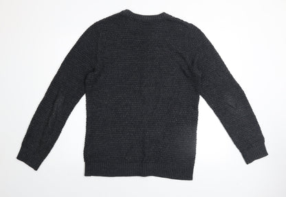 Jack & Jones Men's Grey Knit Crew Neck Pullover Jumper Size M