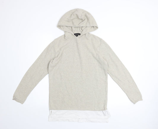 Mens UK Size S River Island Beige Pullover Hoodie