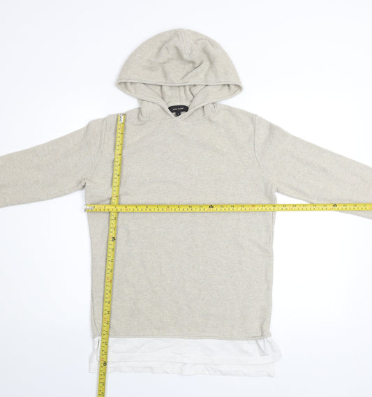 Mens UK Size S River Island Beige Pullover Hoodie
