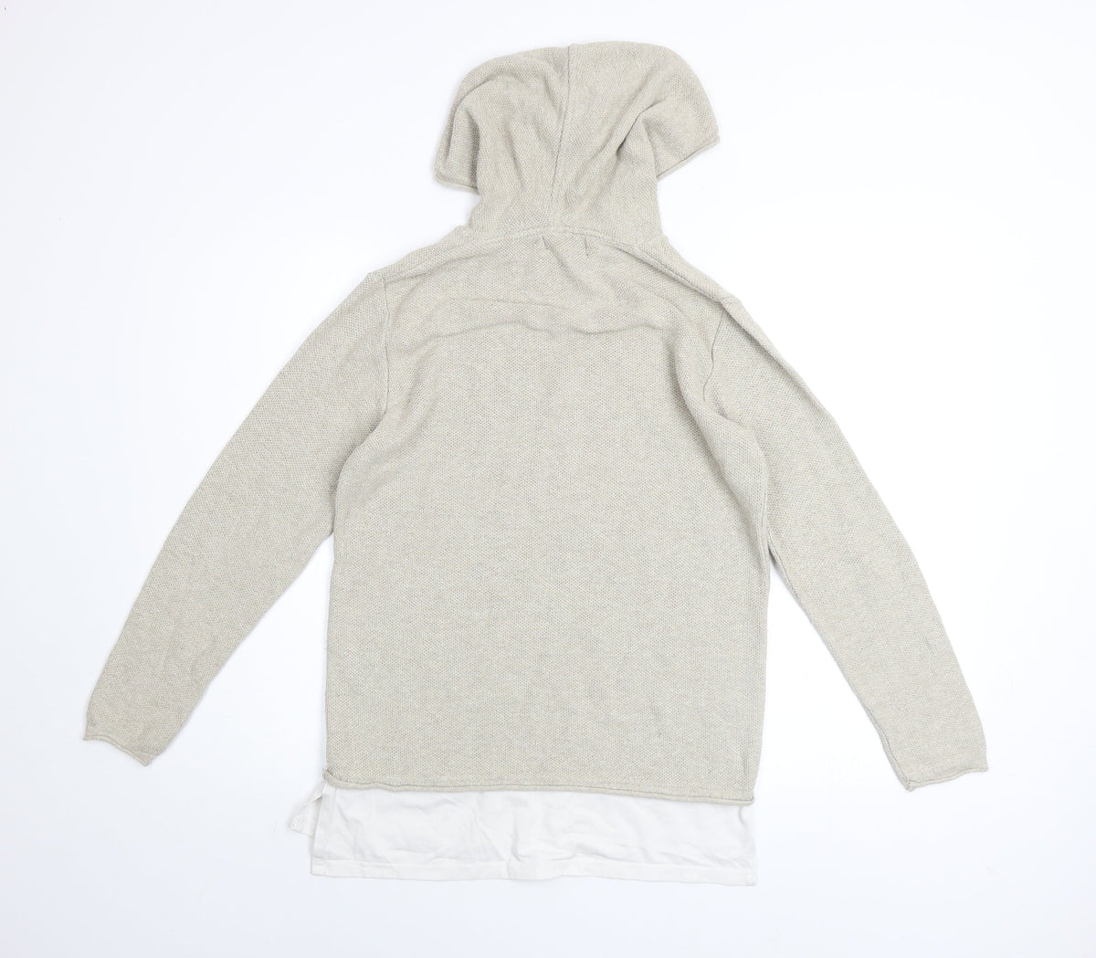 Mens UK Size S River Island Beige Pullover Hoodie