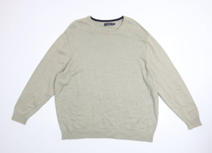 Maine New England Men's Beige 2XL Cotton Crew Neck Jumper