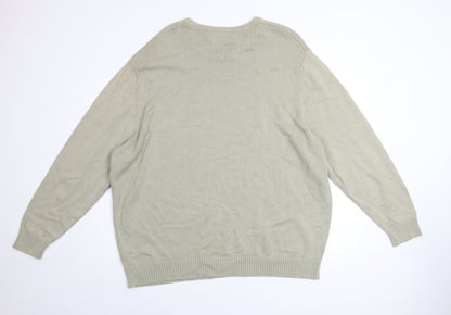 Maine New England Men's Beige 2XL Cotton Crew Neck Jumper