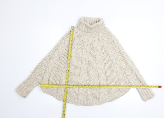 Girls UK Size 9-10 Years NEXT Beige Cape Jumper