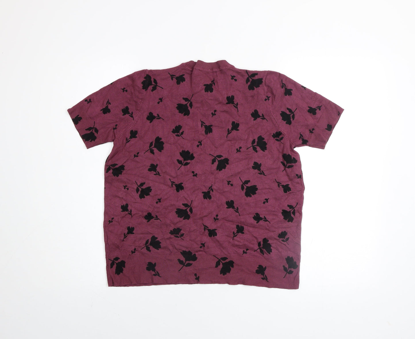 Womens UK Size 14 Marks and Spencer Purple Basic T-Shirt