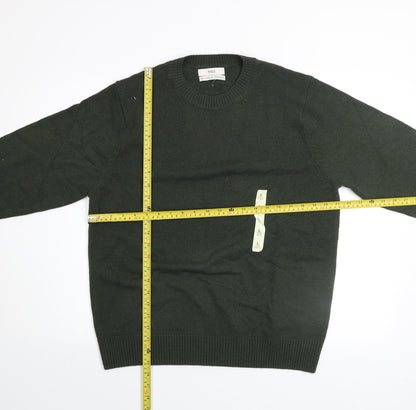 Marks and Spencer Men’s Green Wool Crew Neck Jumper Size L