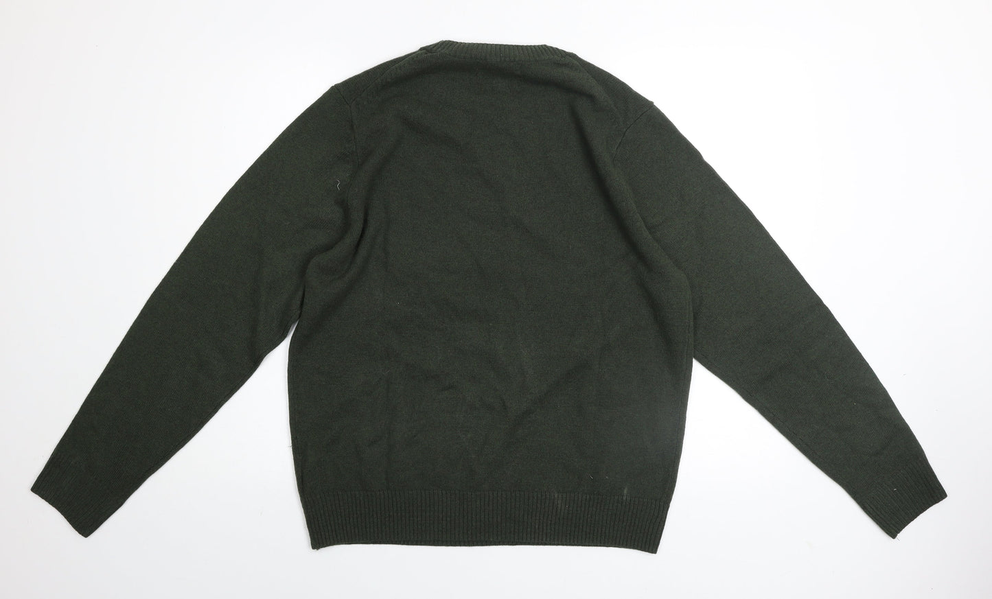 Marks and Spencer Men’s Green Wool Crew Neck Jumper Size L