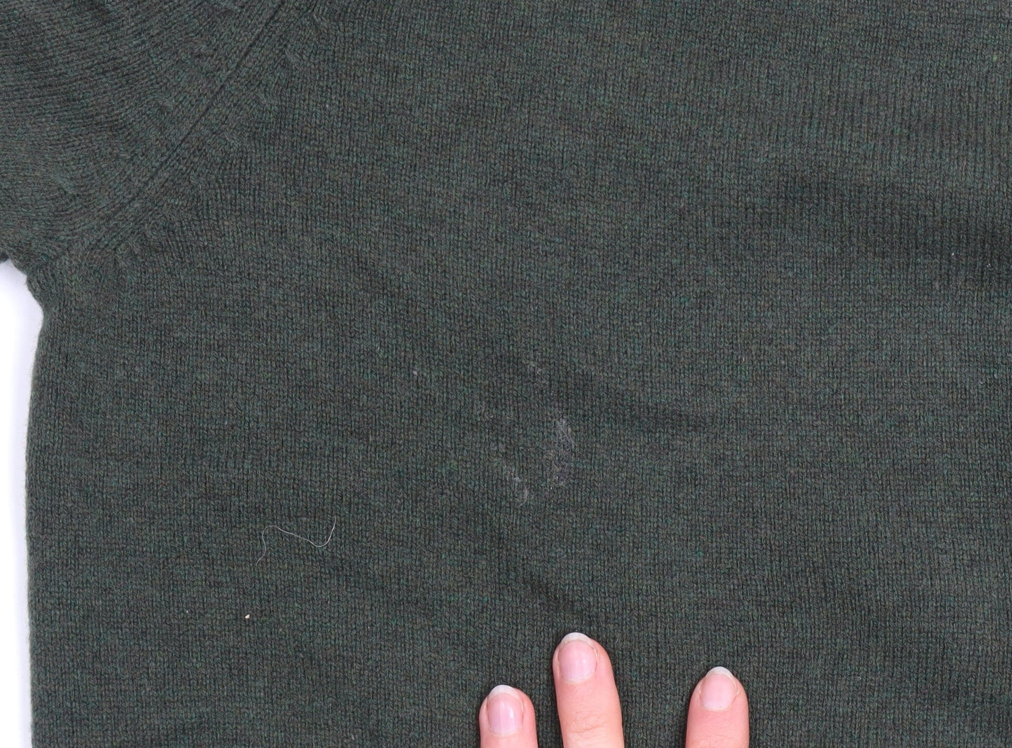 Marks and Spencer Men’s Green Wool Crew Neck Jumper Size L