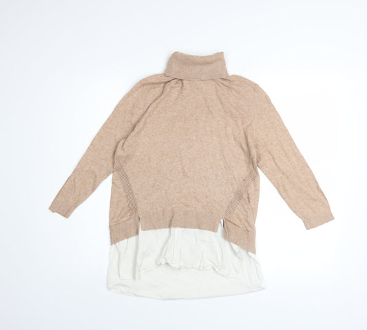 Womens UK Size 10 Miss Selfridge Beige Tunic Jumper