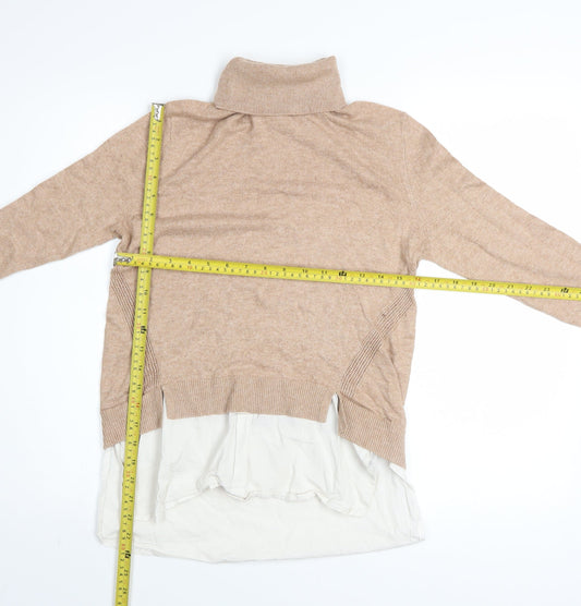 Womens UK Size 10 Miss Selfridge Beige Tunic Jumper