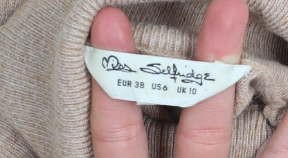 Womens UK Size 10 Miss Selfridge Beige Tunic Jumper