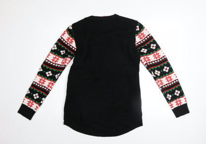 No Boundaries Girls Black Christmas Unicorn Long Sleeve Sweater Dress 11-13 Years