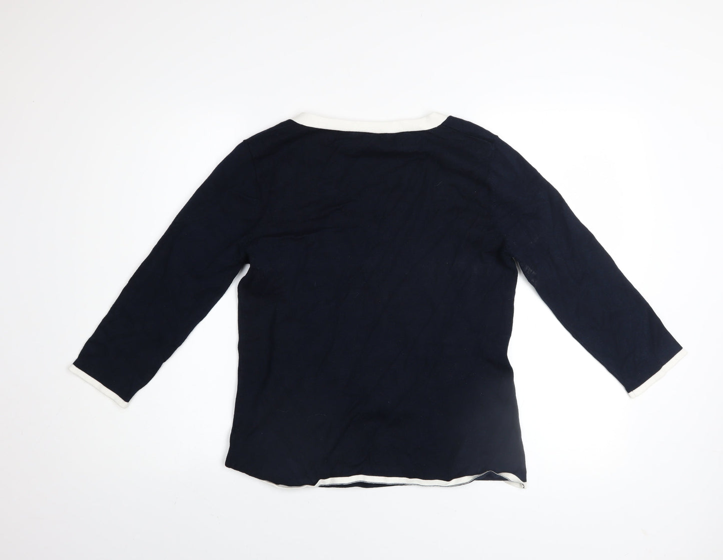 Womens UK Size L M&Co Blue Henley Jumper