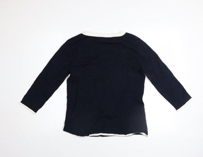 Womens UK Size L M&Co Blue Henley Jumper