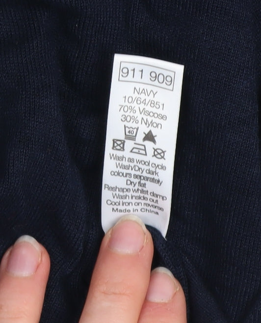 Womens UK Size L M&Co Blue Henley Jumper
