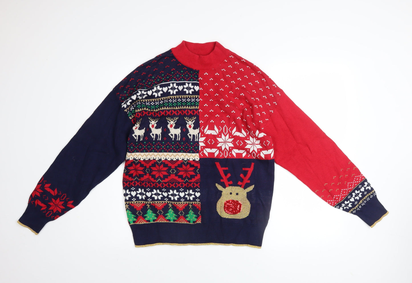 Next Men's Multicoloured Christmas Reindeer Jumper Size M Pullover