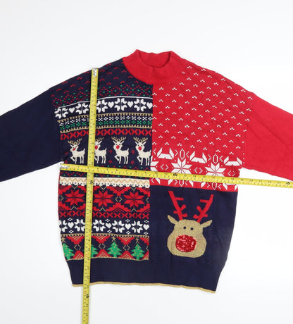 Next Men's Multicoloured Christmas Reindeer Jumper Size M Pullover