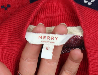 Next Men's Multicoloured Christmas Reindeer Jumper Size M Pullover