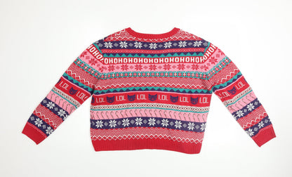 Womens UK Size L H&M Red Pullover Jumper