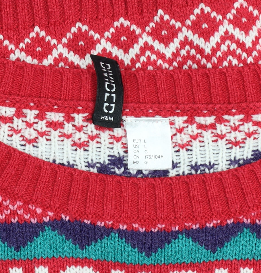 Womens UK Size L H&M Red Pullover Jumper