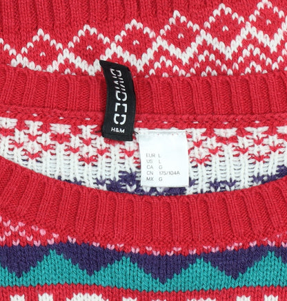 Womens UK Size L H&M Red Pullover Jumper