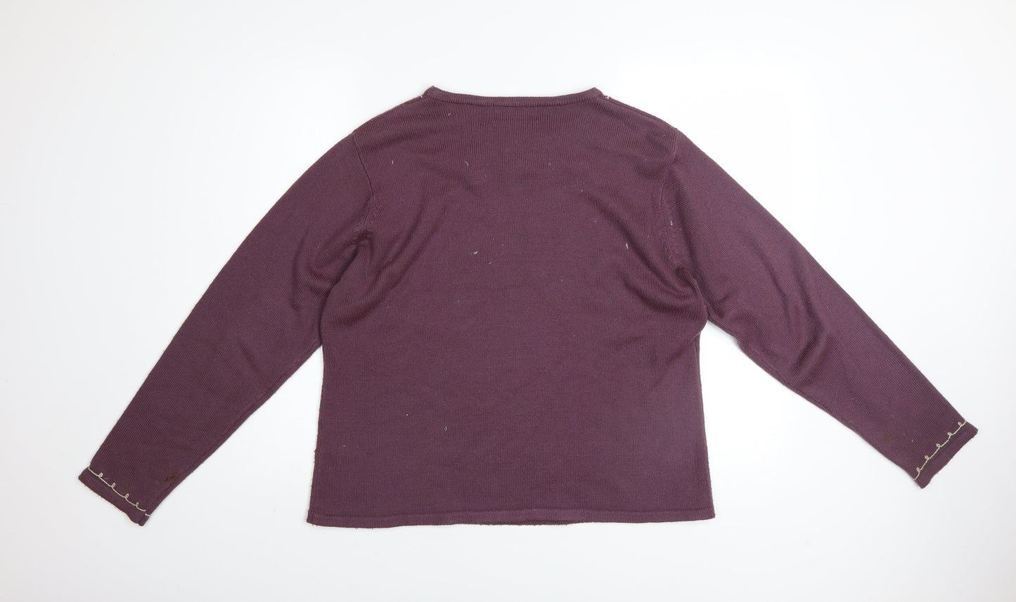 Womens UK Size 18/20 Honor Millburn at EWM Purple Pullover Jumper