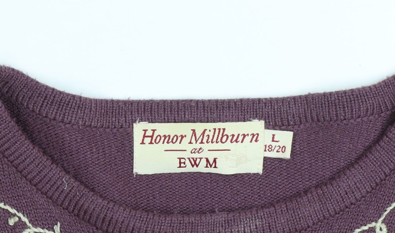 Womens UK Size 18/20 Honor Millburn at EWM Purple Pullover Jumper