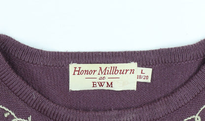 Womens UK Size 18/20 Honor Millburn at EWM Purple Pullover Jumper