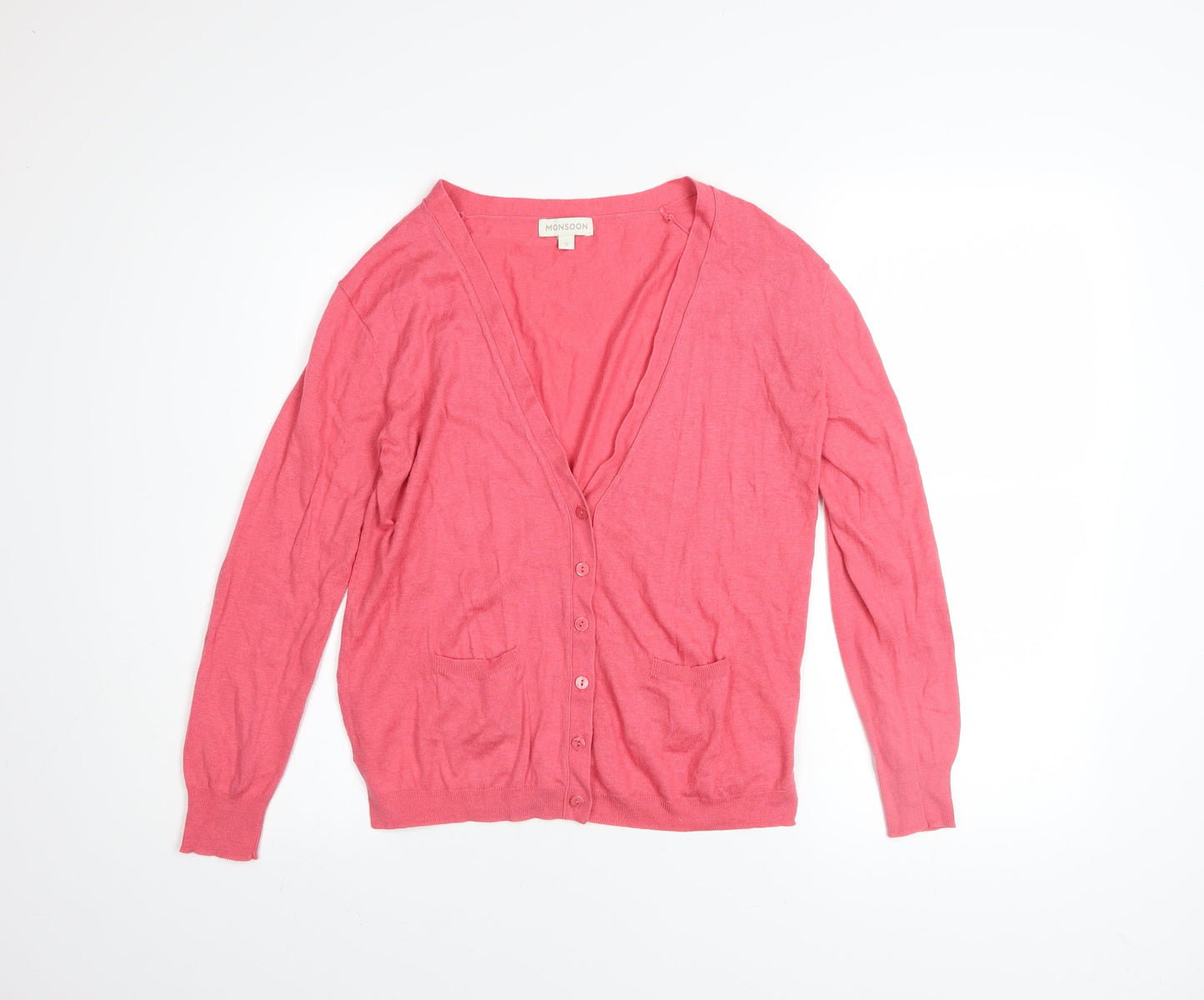 Womens UK Size S Monsoon Pink Cardigan Jumper