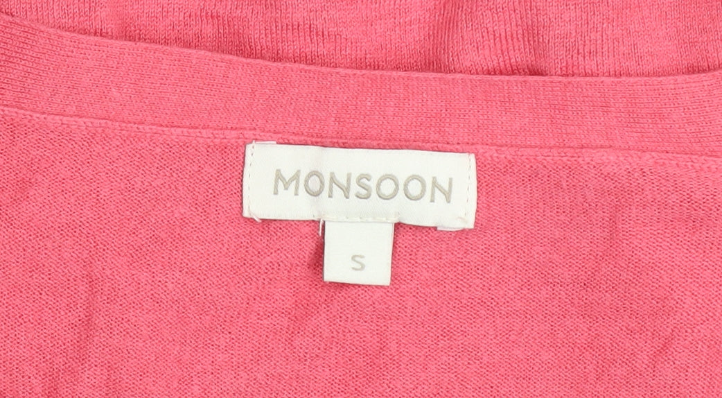 Womens UK Size S Monsoon Pink Cardigan Jumper