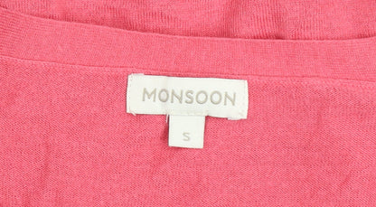 Womens UK Size S Monsoon Pink Cardigan Jumper