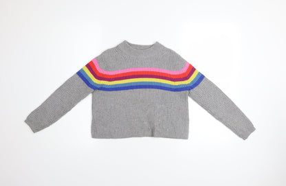Girls UK Size 9-10 Years Johnnie B Grey Pullover Jumper