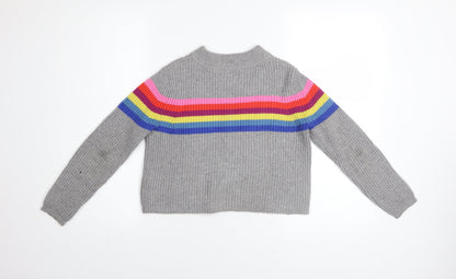 Girls UK Size 9-10 Years Johnnie B Grey Pullover Jumper