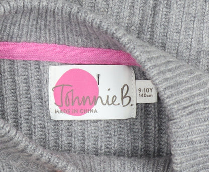 Girls UK Size 9-10 Years Johnnie B Grey Pullover Jumper