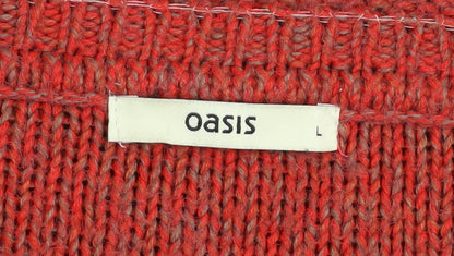 Womens UK Size L Oasis Red Pullover Jumper