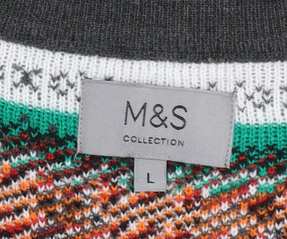 Marks and Spencer Men's Grey Christmas Penguin Sweater Vest L