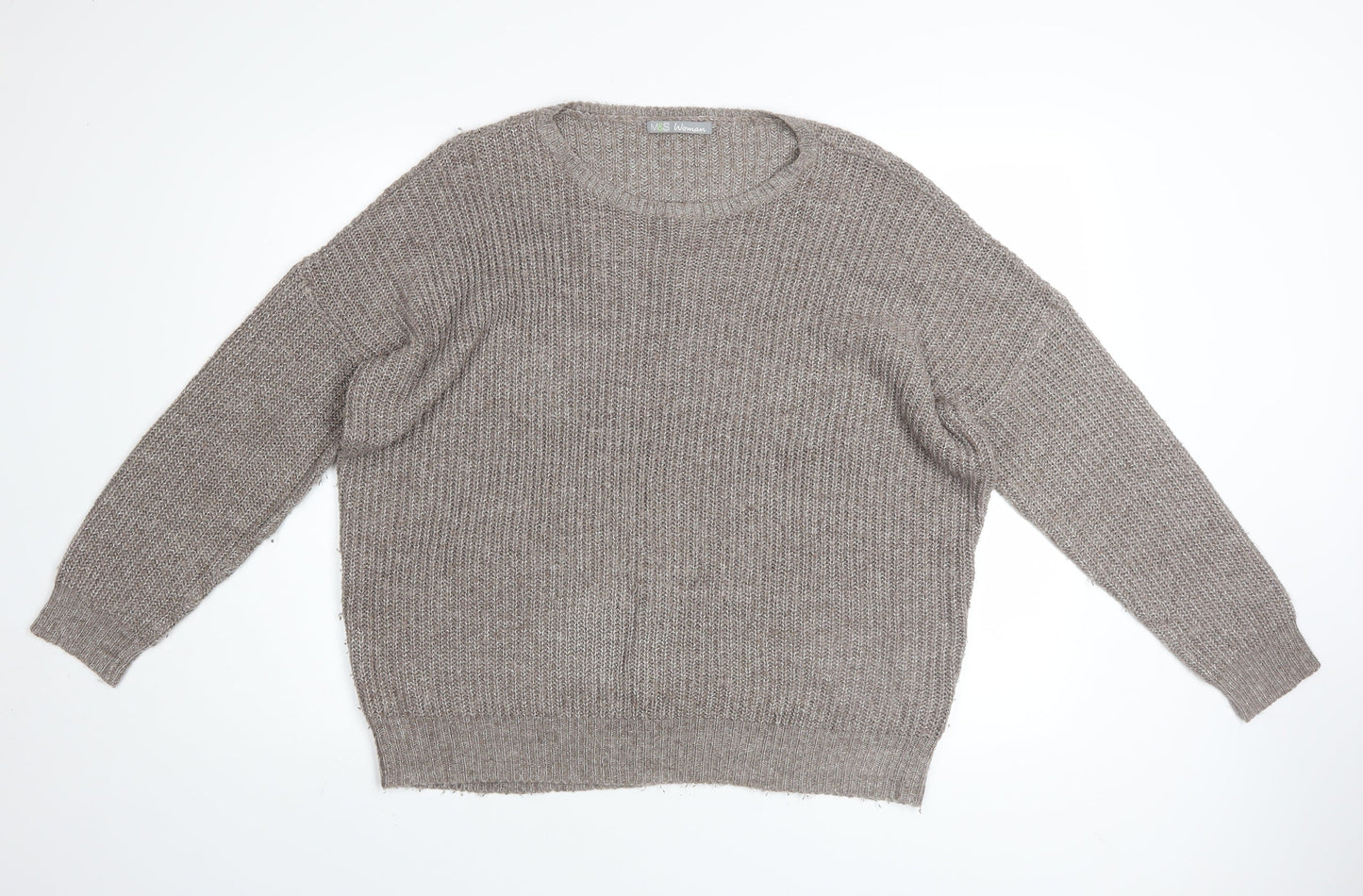Womens UK Size 14 Marks and Spencer Beige Pullover Jumper