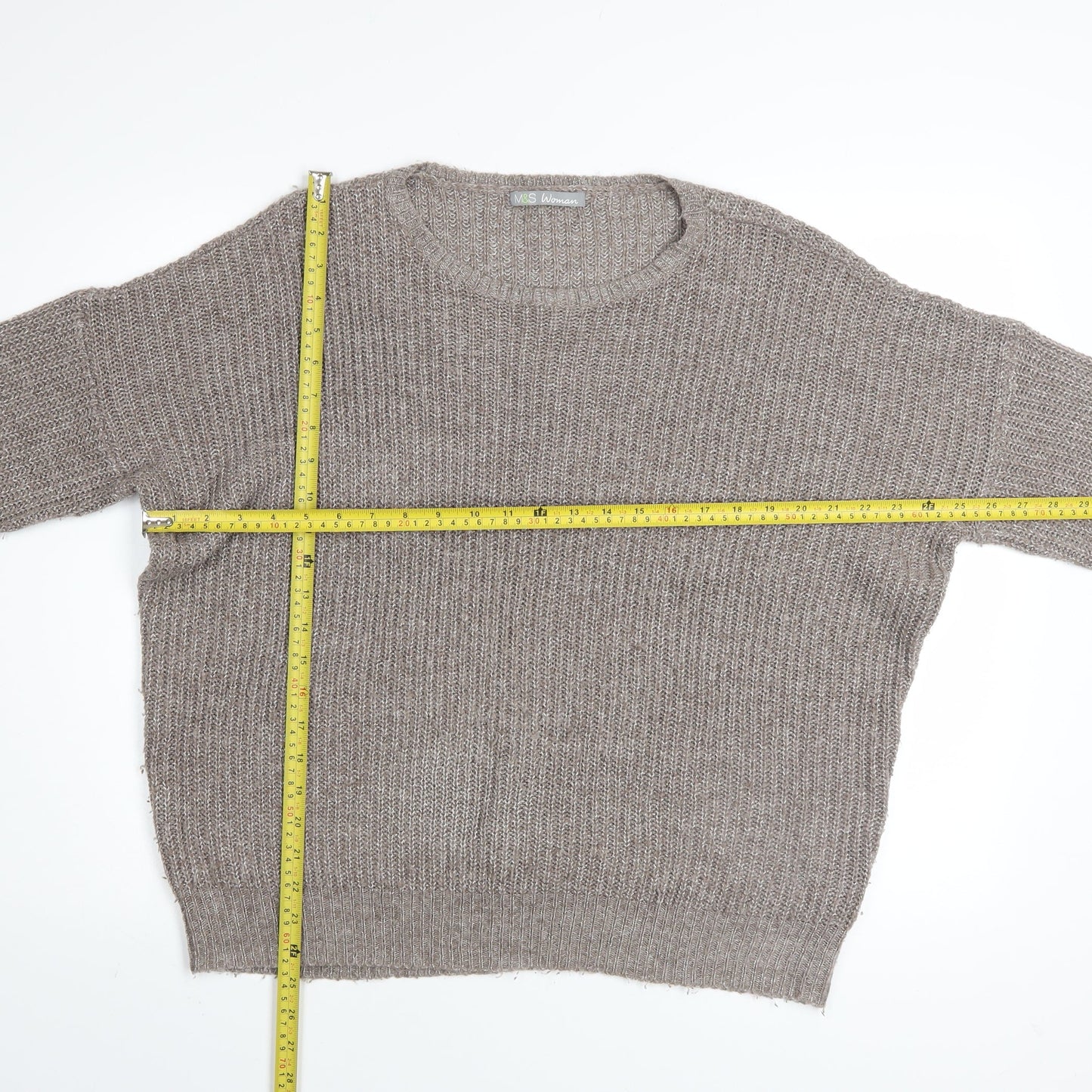 Womens UK Size 14 Marks and Spencer Beige Pullover Jumper