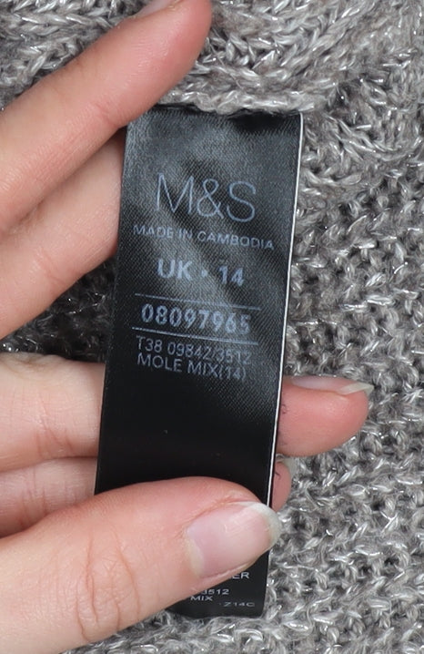 Womens UK Size 14 Marks and Spencer Beige Pullover Jumper
