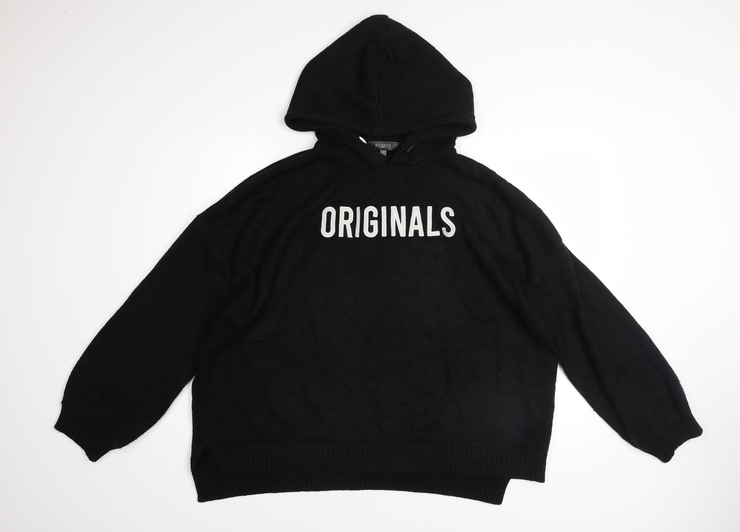 Womens UK Size 14/16 Missguided Black Pullover Hoodie