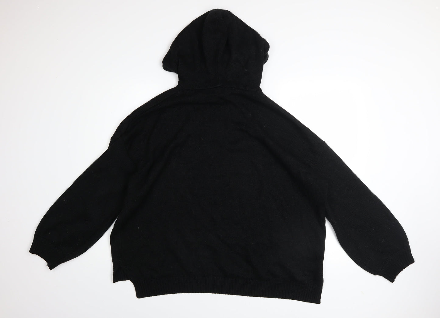 Womens UK Size 14/16 Missguided Black Pullover Hoodie