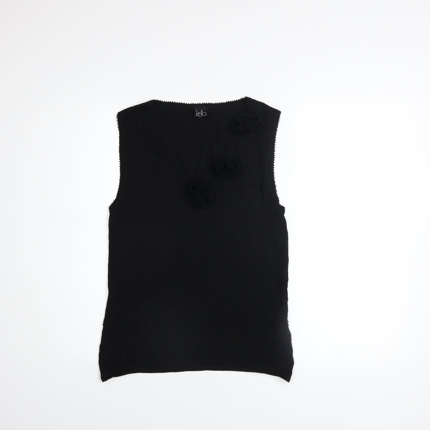 Womens UK Size L Kello Black Camisole Tank