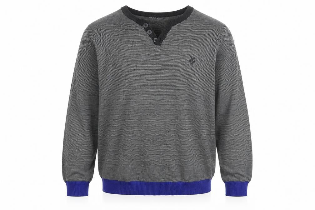 Mens UK Size S Red Herring Grey Henley Jumper