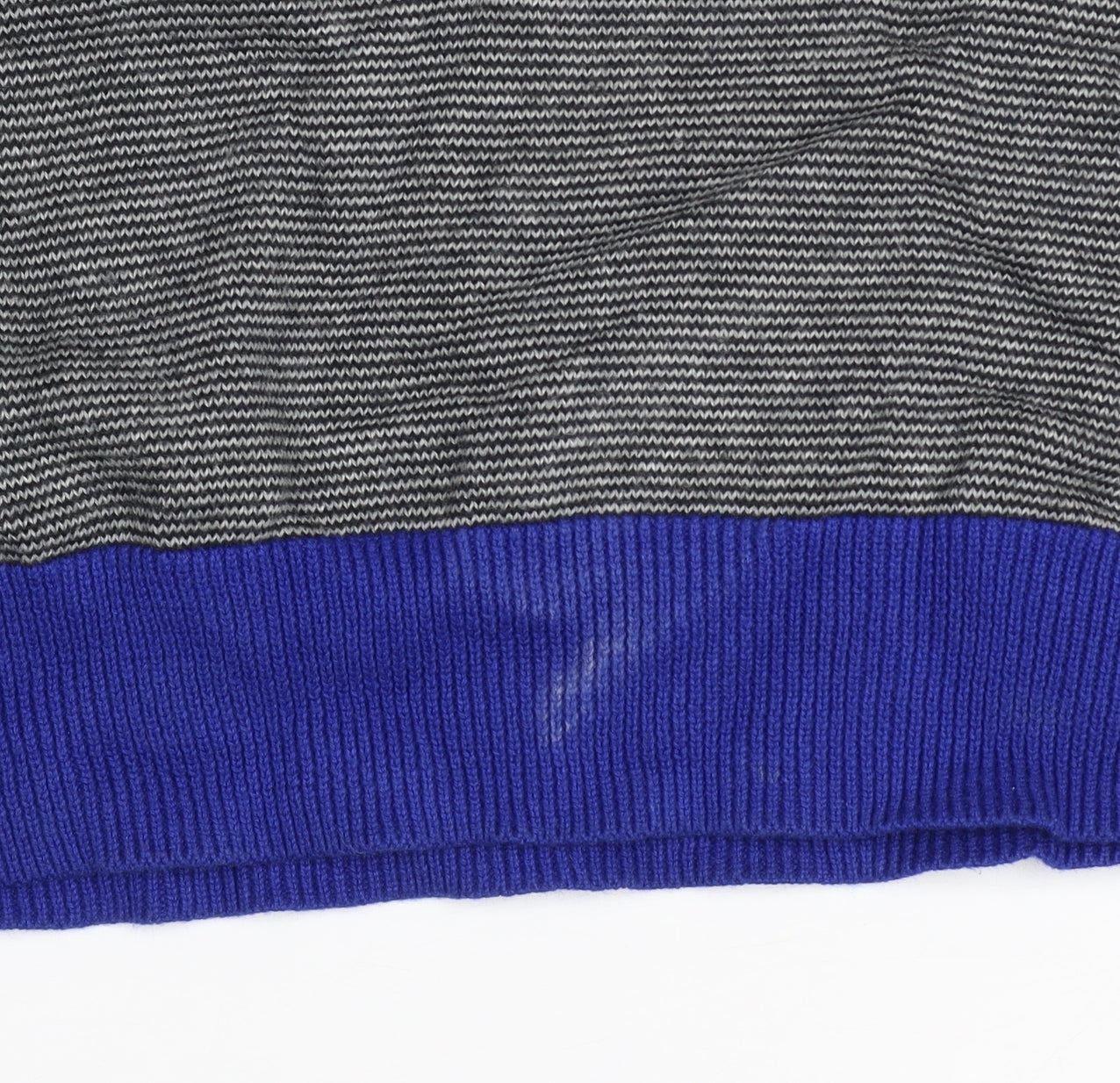 Red Herring Men's Grey Striped Henley Jumper Size S Cotton Knit